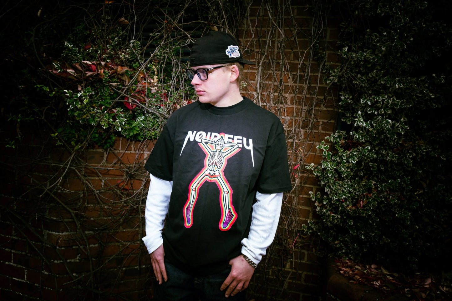 Model wearing blvckfire going brazy tshirt