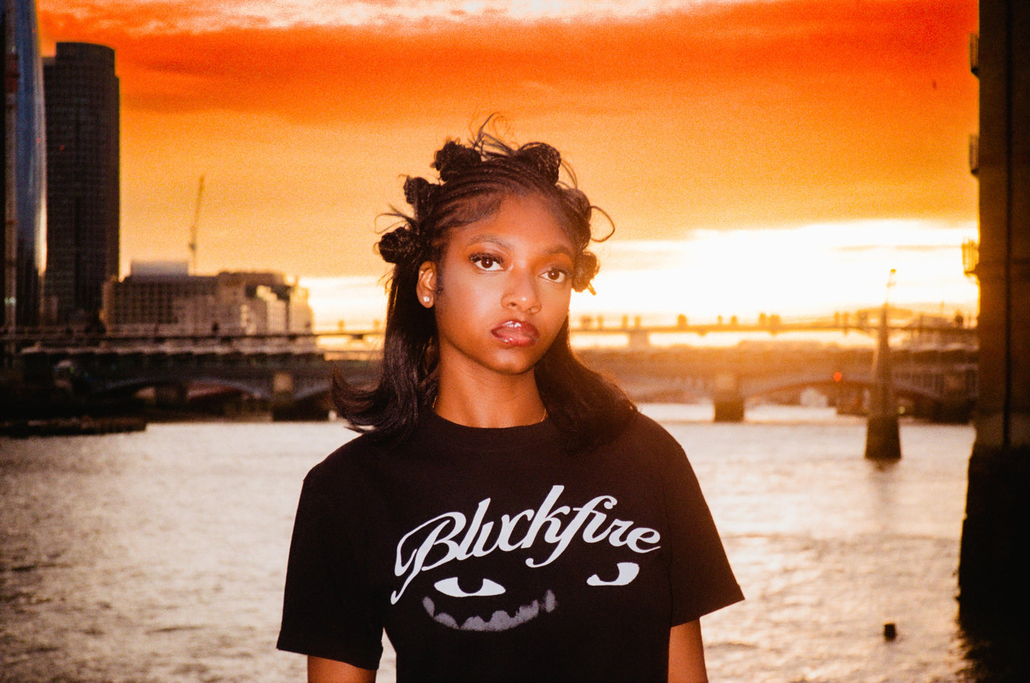 Ona wearing Blvckfire Observer T-shirt
