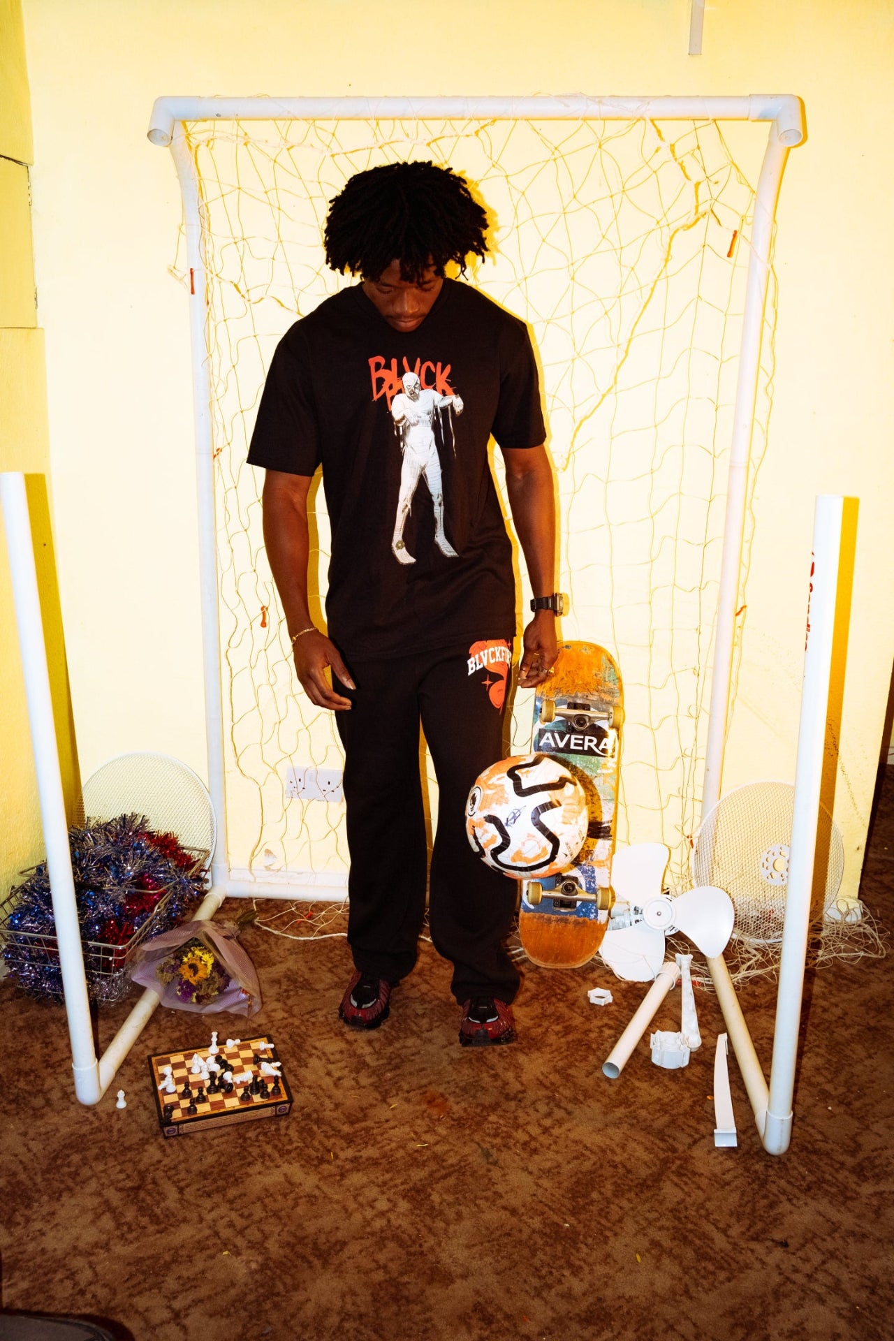 Model wearing blvckfire zombie tshirt