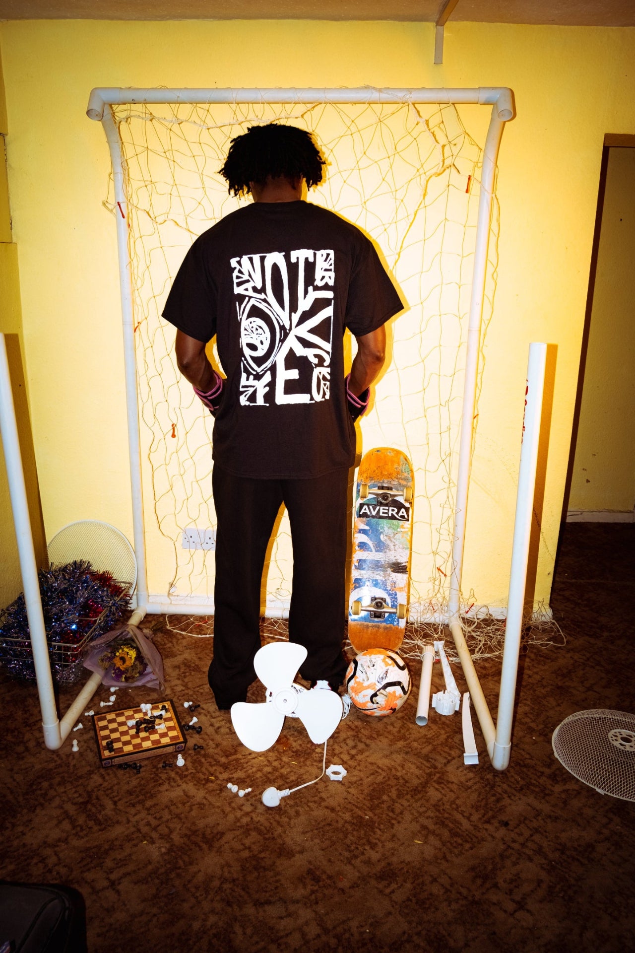 Model wearing blvckfire ivy league tshirt