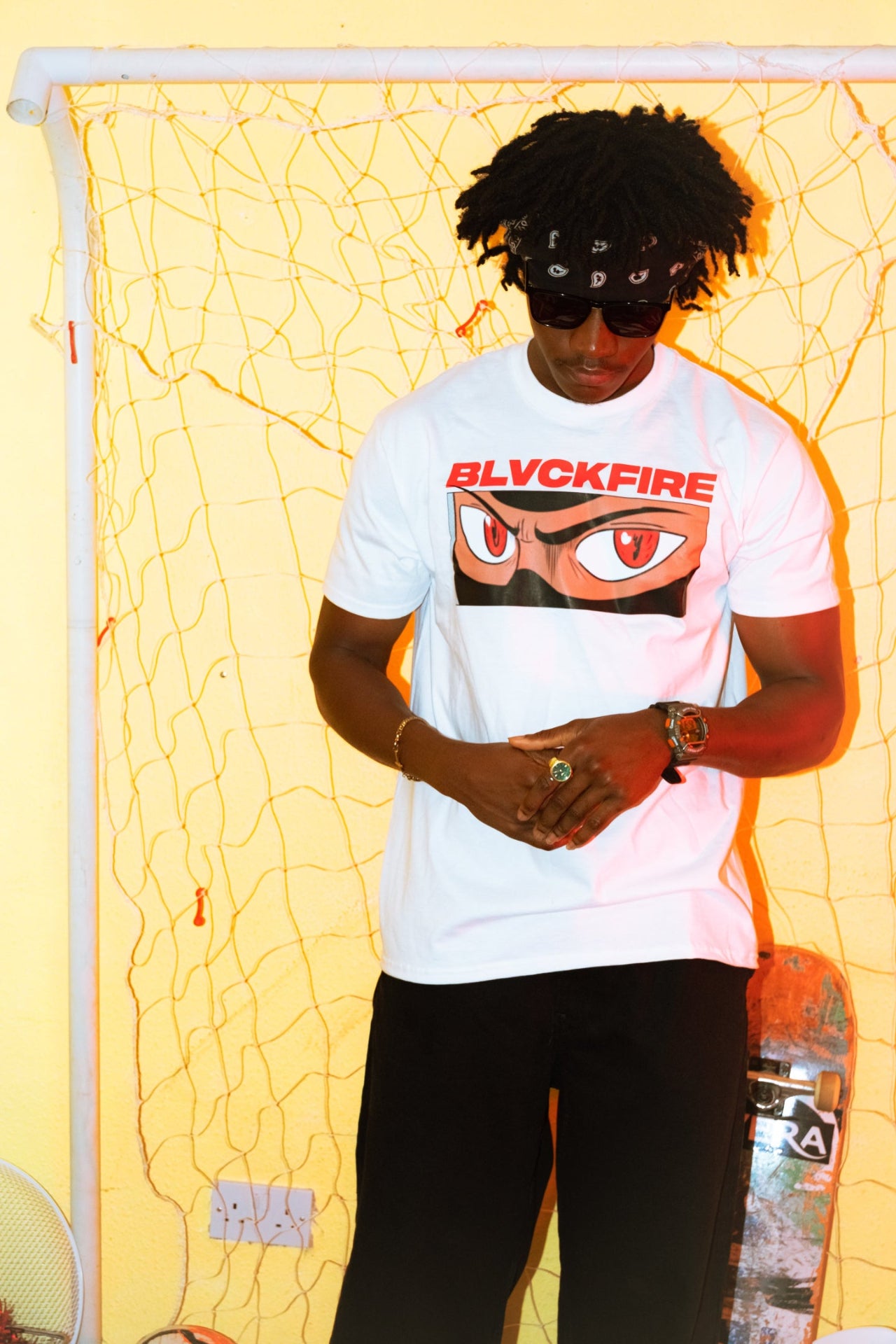 Model wearing blvckfire vision tshirt