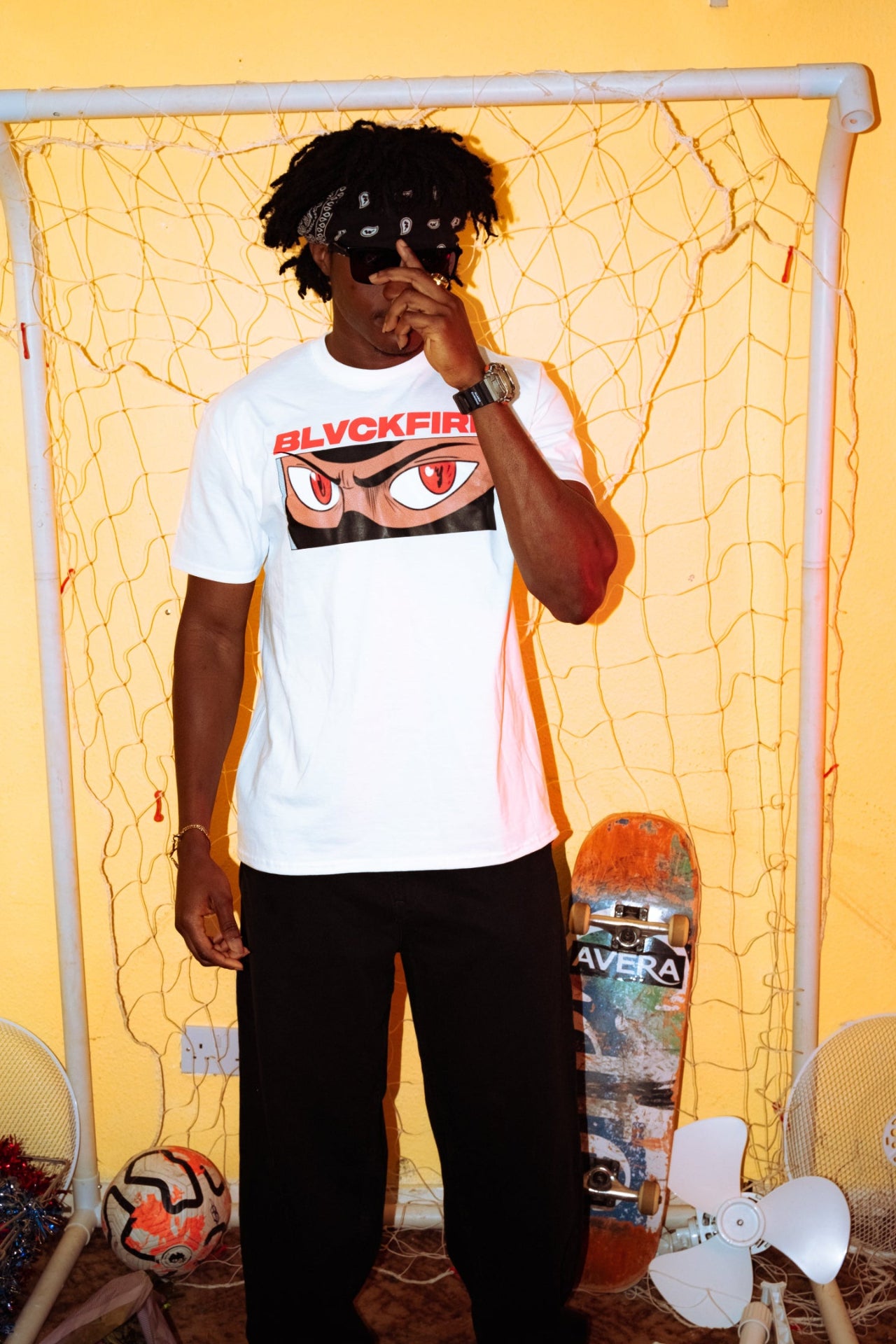 Model wearing blvckfire vision tshirt