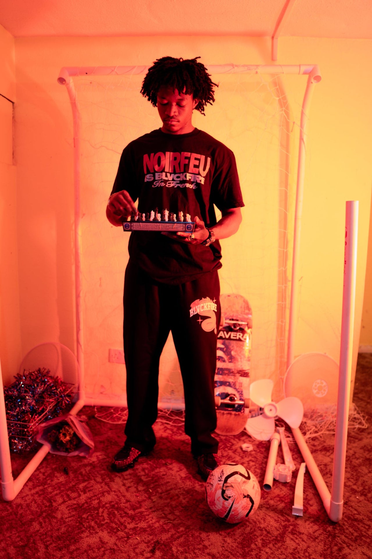 Model wearing blvckfire tourist tshirt