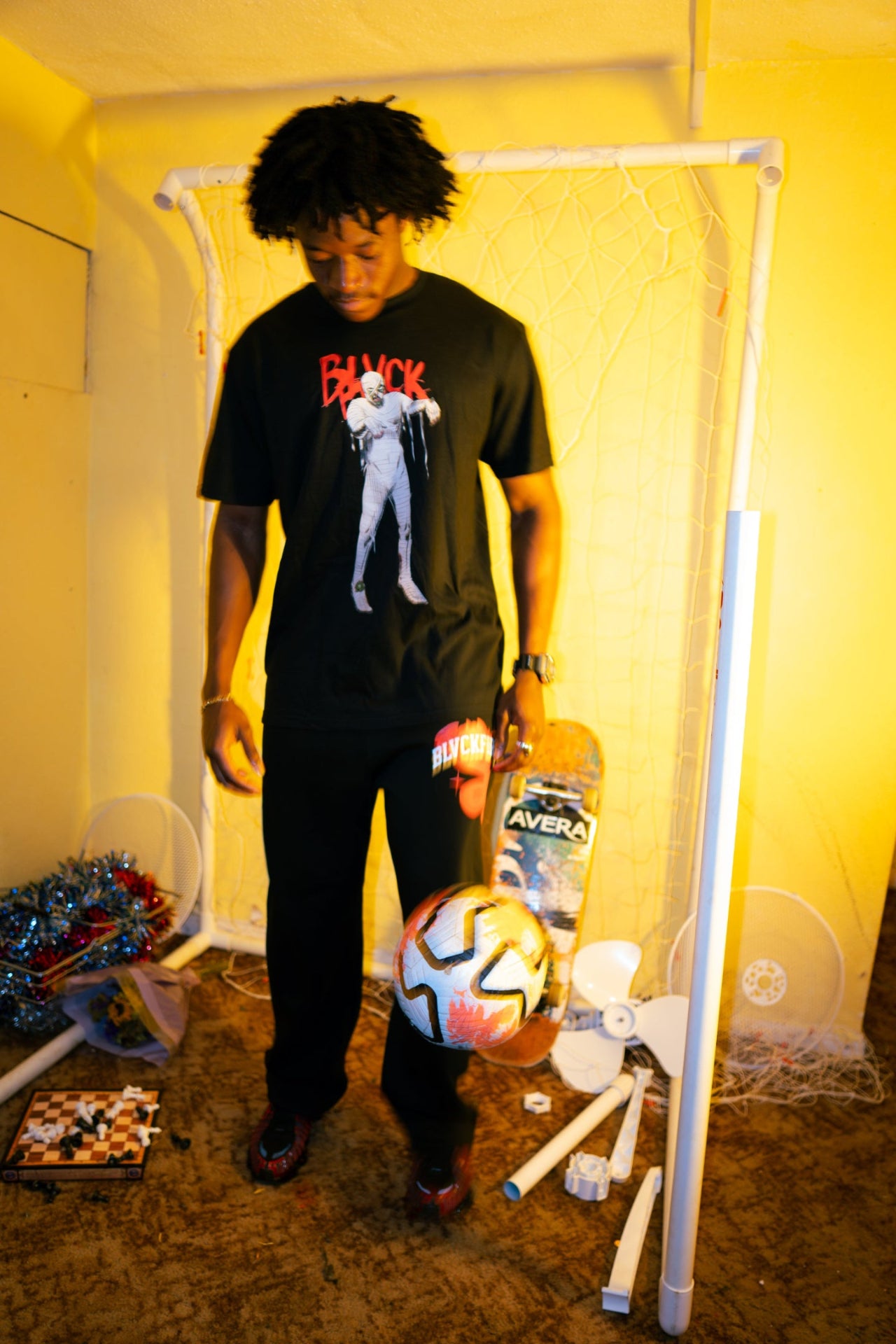 Model wearing blvckfire zombie tshirt