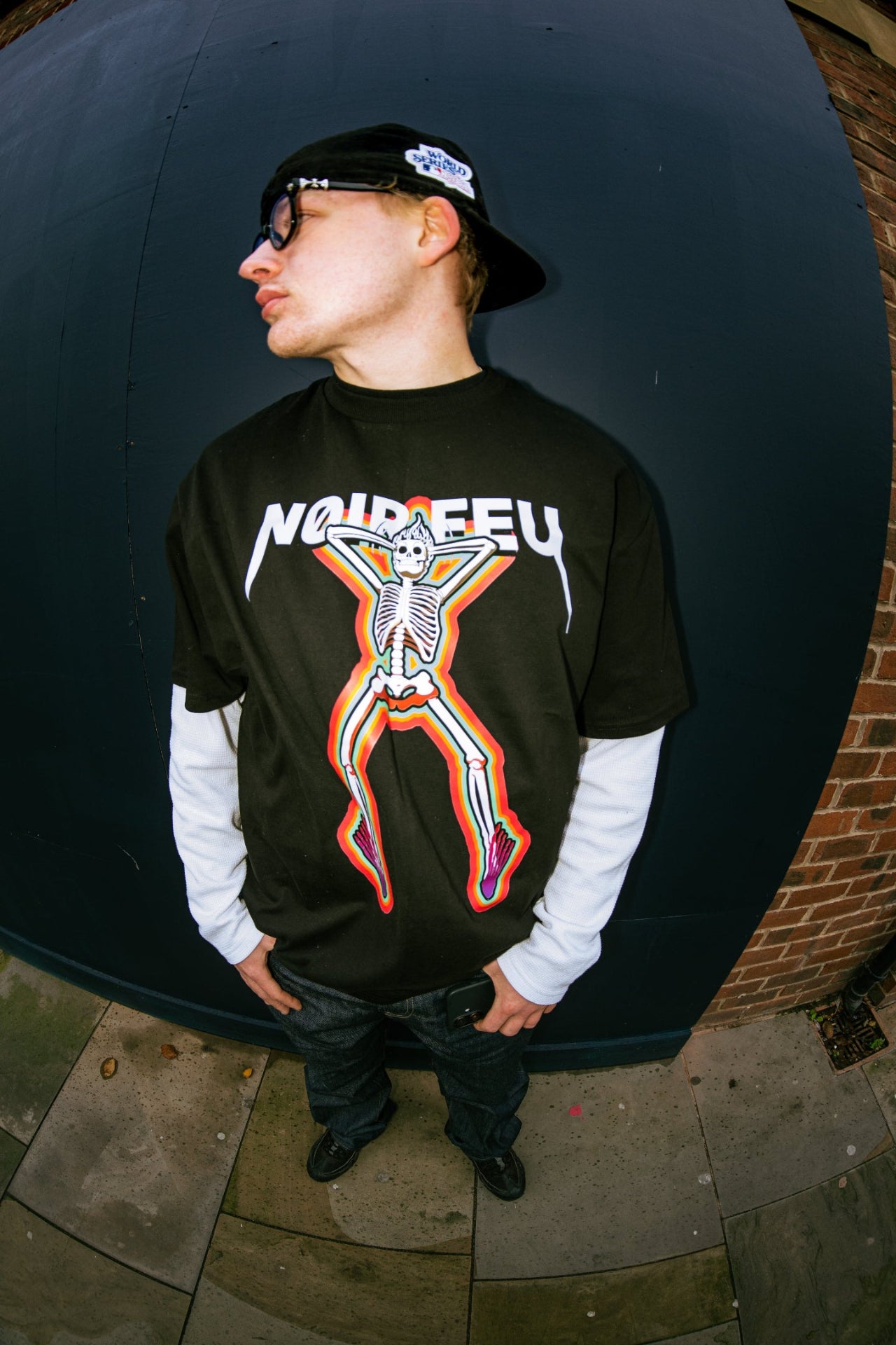 Model wearing blvckfire going brazy tshirt