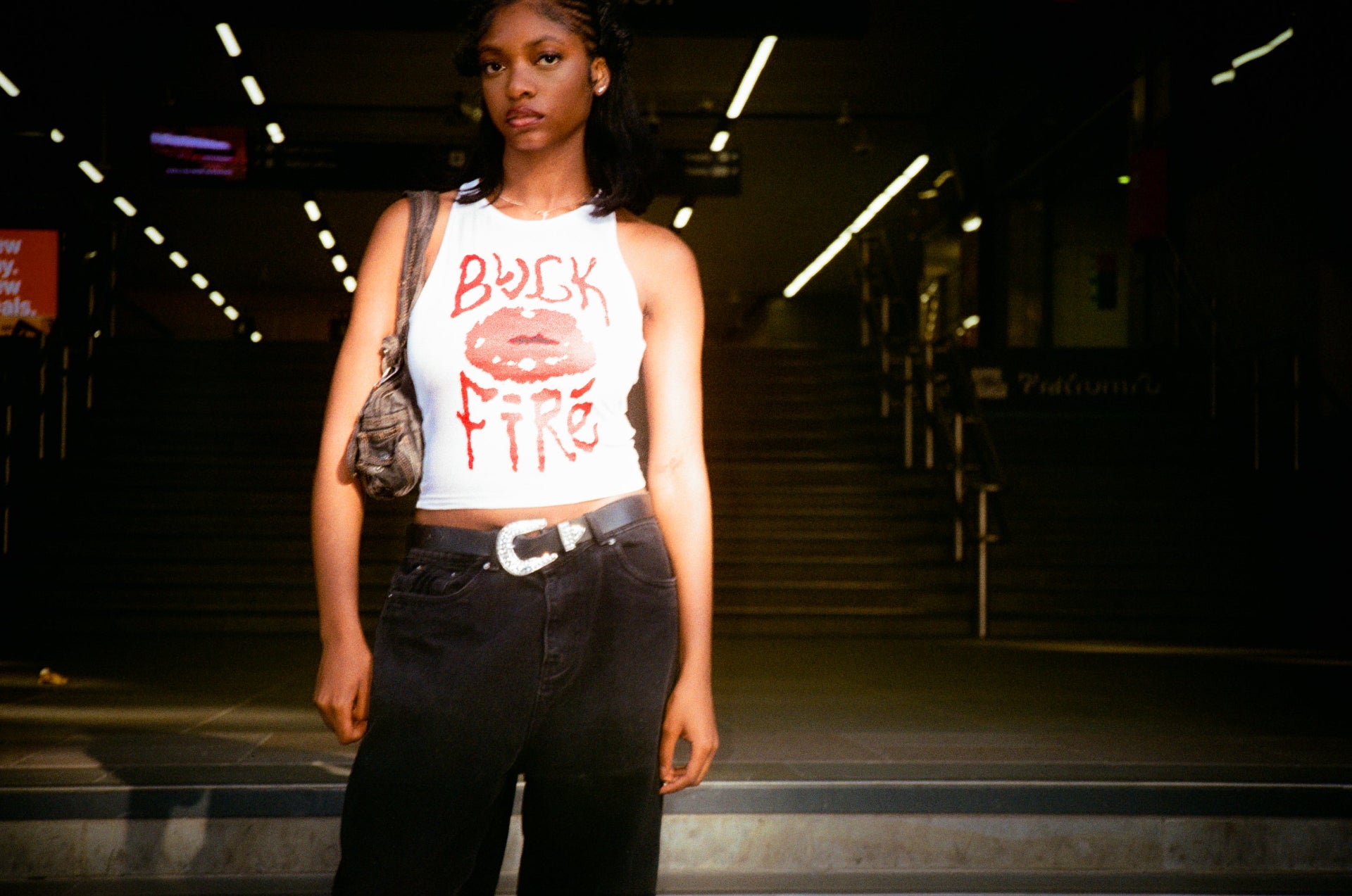 Ona wearing Blvckfire Kiss Tank Top
